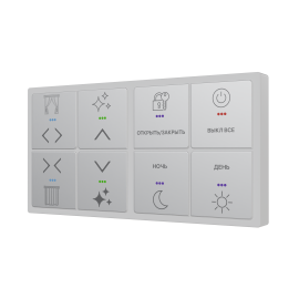 Сенсорный выключатель, 8 клавиши White (RGB подсветка) Сенсорный выключатель, 8 клавиши White (RGB подсветка)