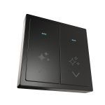 Сенсорный выключатель, 2 клавиши Black (RGB подсветка) Сенсорный выключатель, 2 клавиши Black (RGB подсветка)