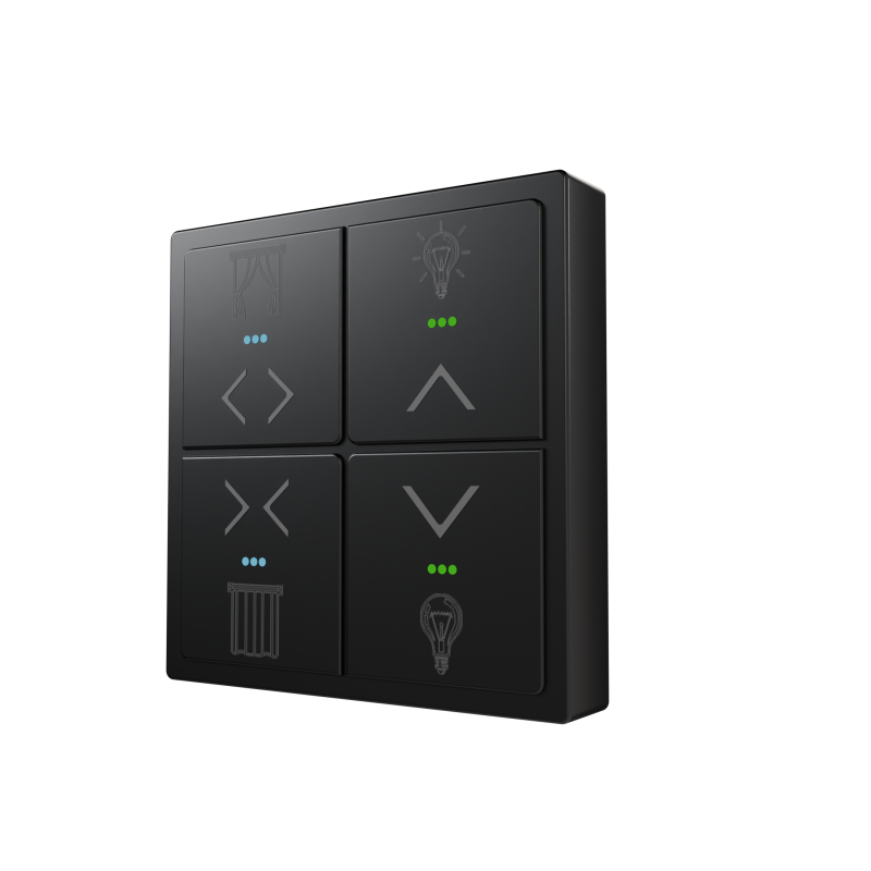 Сенсорный выключатель, 4 клавиши Black (RGB подсветка)