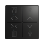 Сенсорный выключатель, 4 клавиши Black (RGB подсветка)