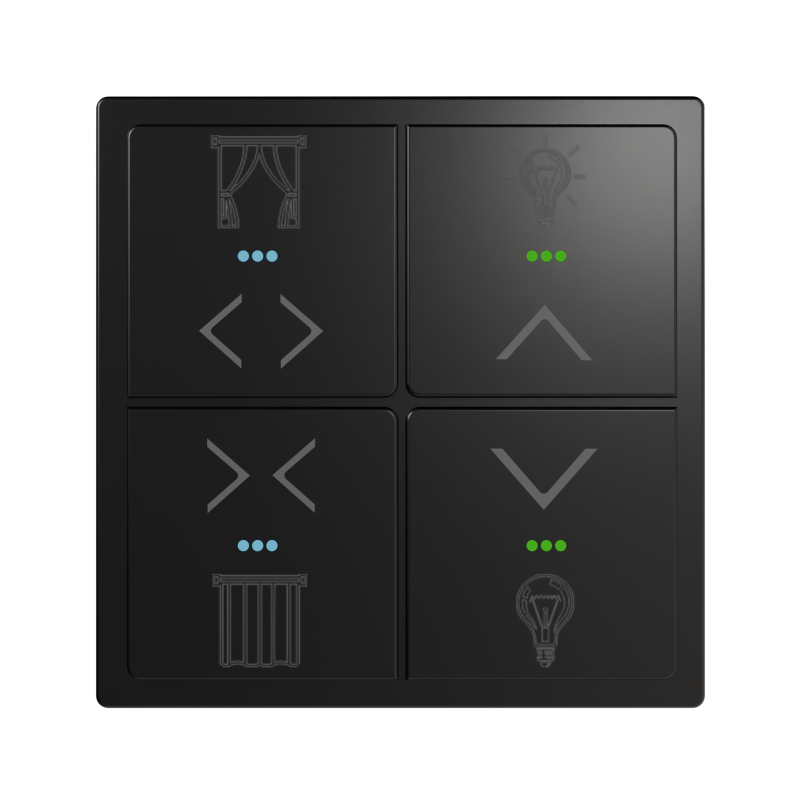 Сенсорный выключатель, 4 клавиши Black (RGB подсветка)
