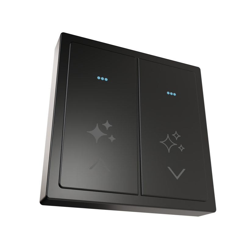 Сенсорный выключатель, 2 клавиши Black (RGB подсветка)