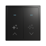 Сенсорный выключатель, 2 клавиши Black (RGB подсветка)