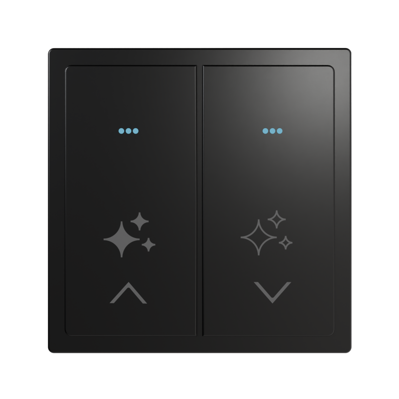 Сенсорный выключатель, 2 клавиши Black (RGB подсветка)